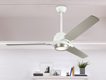 Deckenventilator mit Licht und Fernbedienung, Weiß-Silber, Ø 152cm