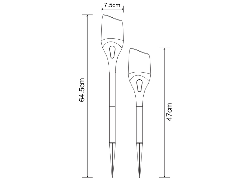 LED Solarfackel mit Flammeneffekt, Höhe verlängerbar bis 64,5cm