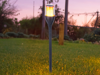 LED Solarfackel mit Flammeneffekt, Höhe verlängerbar bis 64,5cm