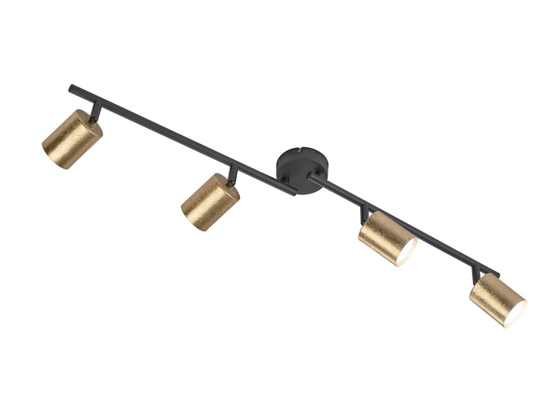 LED Deckenstrahler VANO Schwarz Gold 4-flammig, Breite 79cm
