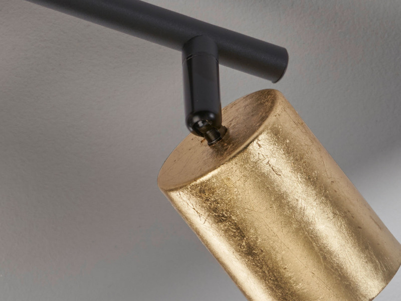LED Deckenstrahler VANO Schwarz Gold 2-flammig, Breite 30cm