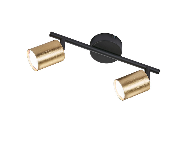 LED Deckenstrahler VANO Schwarz Gold 2-flammig, Breite 30cm