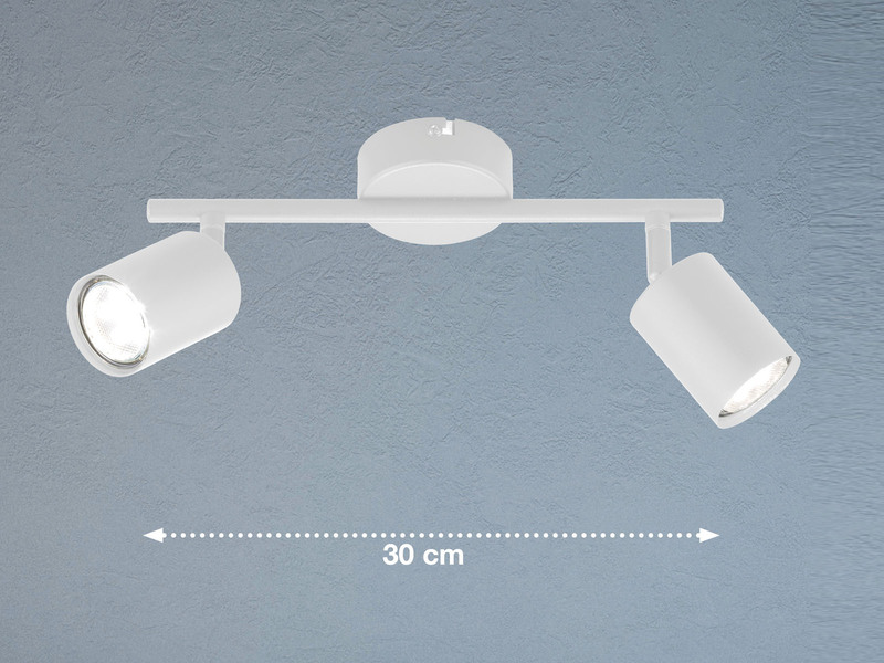 LED Deckenstrahler VANO Weiß 2-flammig, Breite 30cm