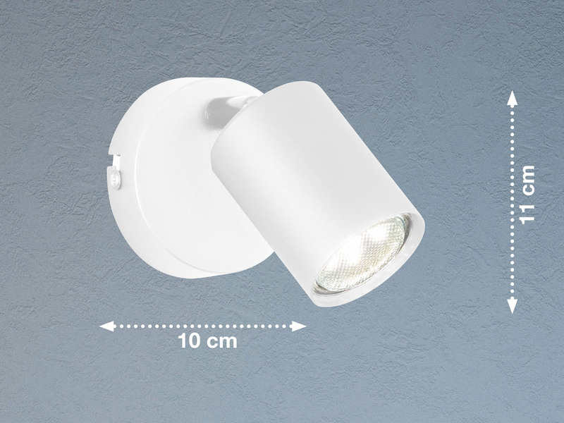 LED Wandstrahler VANO Weiß mit Schalter, Breite 8cm