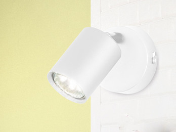 LED Wandstrahler VANO Weiß mit Schalter, Breite 8cm