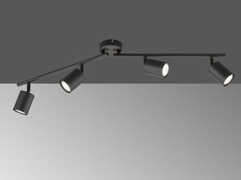 LED Deckenstrahler VANO Schwarz 4-flammig, Breite 79cm