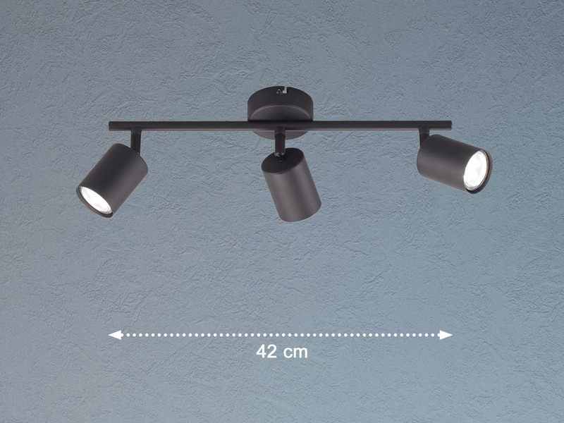 LED Deckenstrahler VANO Schwarz 3-flammig, Breite 42cm