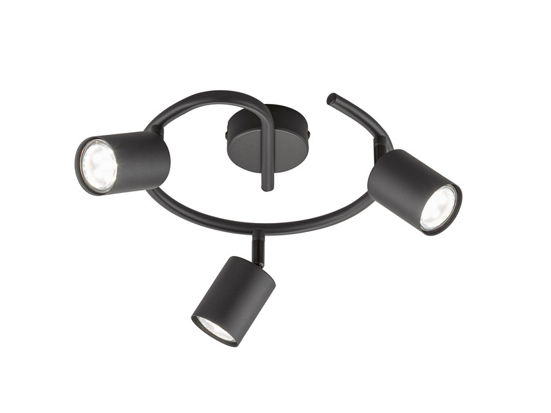 LED Deckenstrahler VANO Schwarz Rondell 3 flammig, Ø 38cm