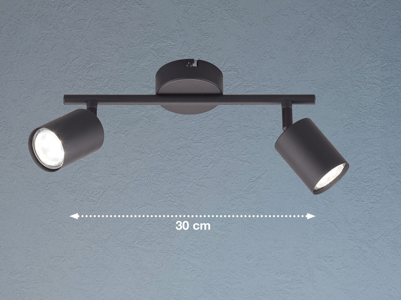 LED Deckenstrahler VANO Schwarz 2-flammig, Breite 30cm