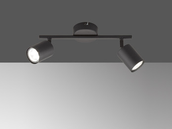 LED Deckenstrahler VANO Schwarz 2-flammig, Breite 30cm