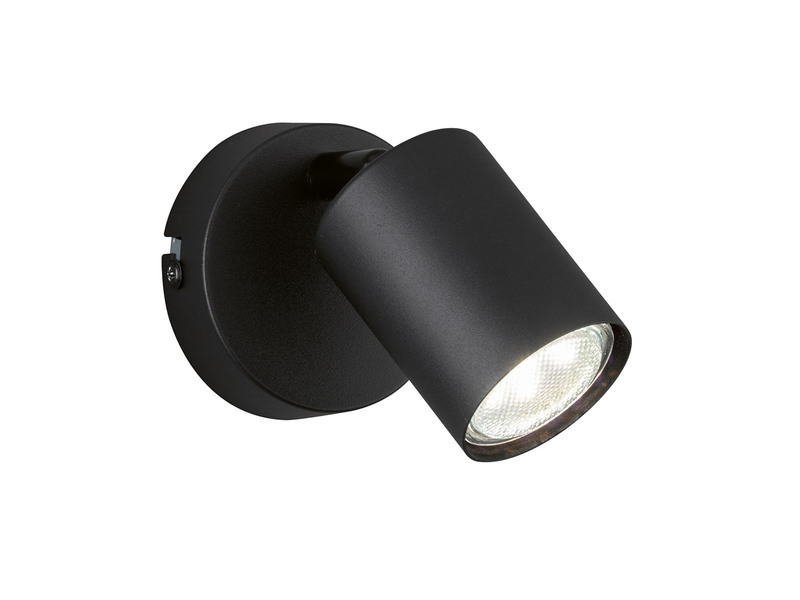 LED Wandstrahler VANO Schwarz mit Schalter, Breite 8cm