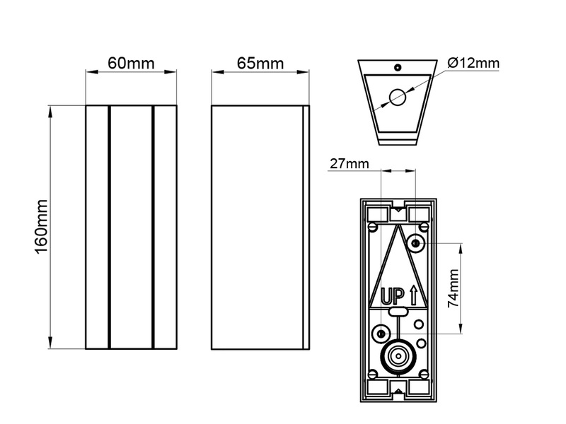 2er Set Kleine LED Außenwandleuchten Up and Down IP65, Höhe 16cm