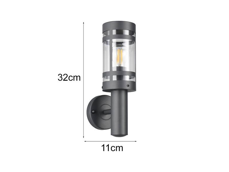 Außenwandleuchte PALOMA Laterne stehend Anthrazit, Höhe 32cm