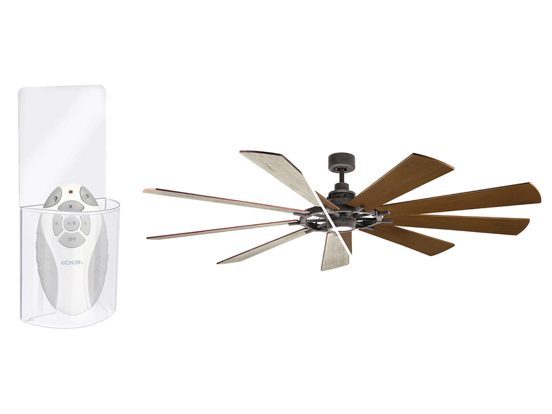 XXL Deckenventilator mit Licht & wendbaren Flügeln in 2 Dekoren, Ø 216cm