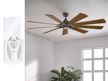 XXL Deckenventilator mit Licht & wendbaren Flügeln in 2 Dekoren, Ø 216cm