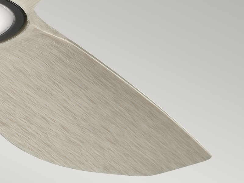 Deckenventilator mit LED Licht - Flügel in Holzoptik Weiß, Ø 165cm