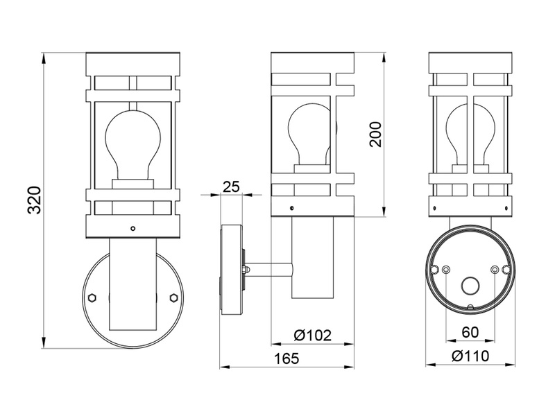 LED Außenwandleuchte Laterne stehend Anthrazit, Höhe 32cm