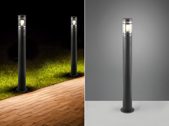 Moderne LED Wegeleuchte aus Metall in Anthrazit, Höhe 100cm