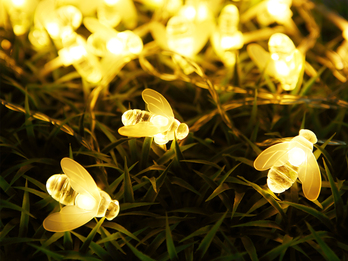 Solarbetriebene LED Outdoor Lichterkette mit 20 Leuchtbienen, Länge 5,8 Meter