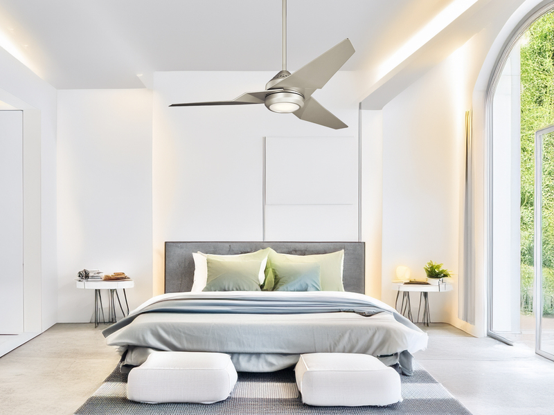 Deckenventilator Ø 152cm mit Licht und Fernbedienung, Silber matt