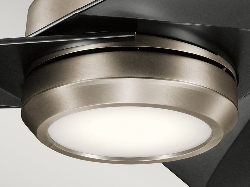 Deckenventilator mit Licht und Fernbedienung, Schwarz-Silber, Ø 152cm