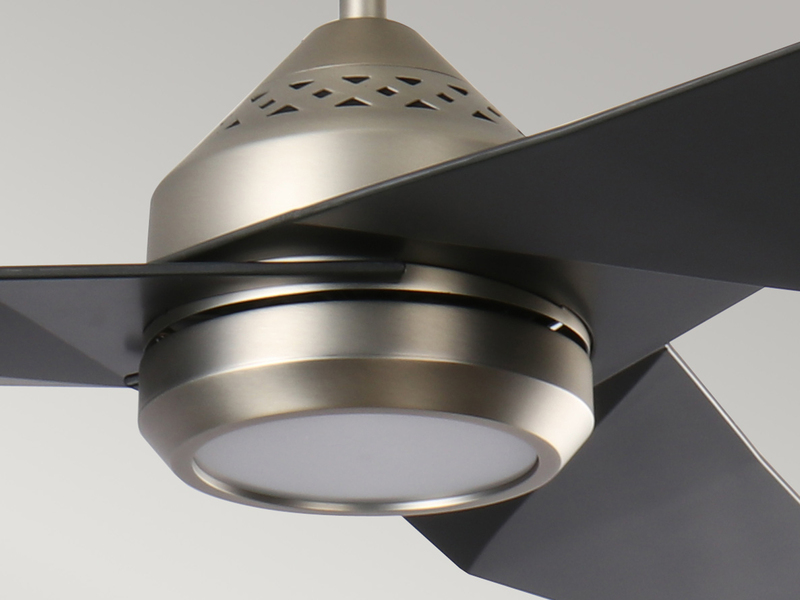 Deckenventilator mit Licht und Fernbedienung, Schwarz-Silber, Ø 152cm