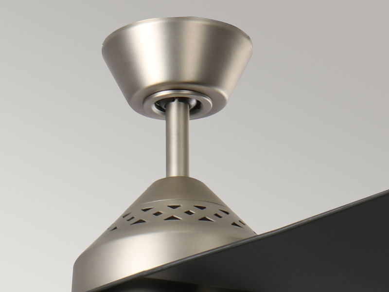 Deckenventilator mit Licht und Fernbedienung, Schwarz-Silber, Ø 152cm