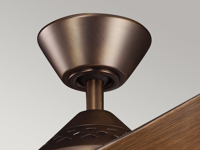 Deckenventilator mit Licht und Fernbedienung, Bronze-Holzoptik, Ø 152cm