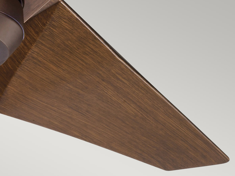 Deckenventilator mit Licht und Fernbedienung, Bronze-Holzoptik, Ø 152cm