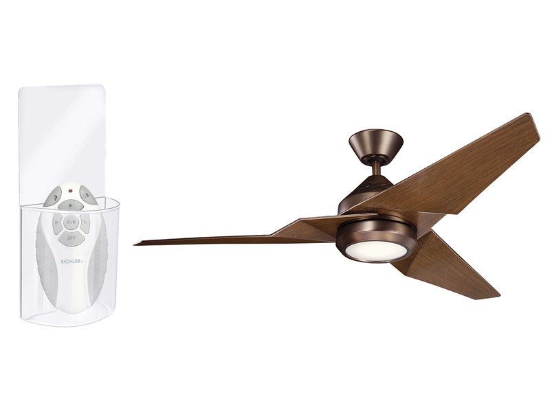 Deckenventilator mit Licht und Fernbedienung, Bronze-Holzoptik, Ø 152cm