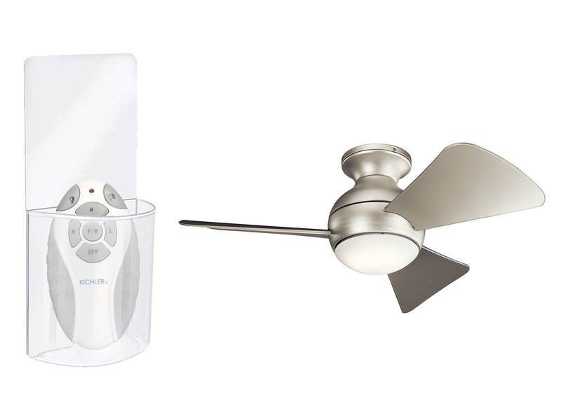 Kleiner Deckenventilator Silber, mit Licht - Feuchtraumgeeignet, Ø 86cm