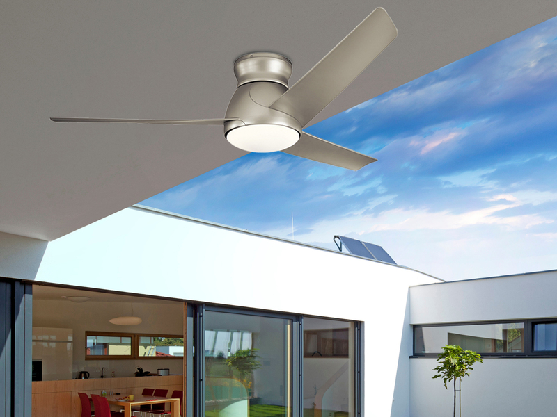 Deckenventilator Silber mit Licht, Outdoor geeignet IP44, Ø 152cm