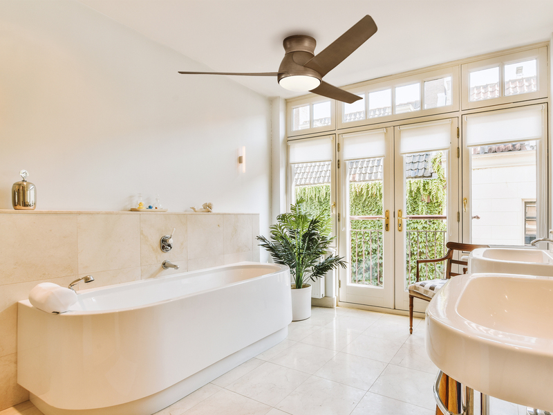 Deckenventilator Braun mit Licht, Outdoor geeignet IP44, Ø 152cm