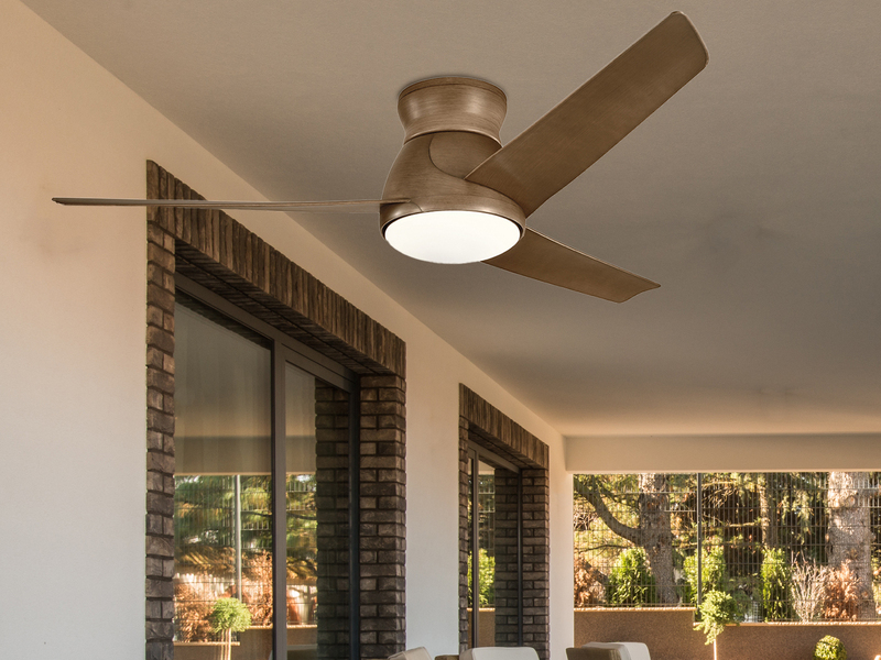 Deckenventilator Braun mit Licht, Outdoor geeignet IP44, Ø 152cm