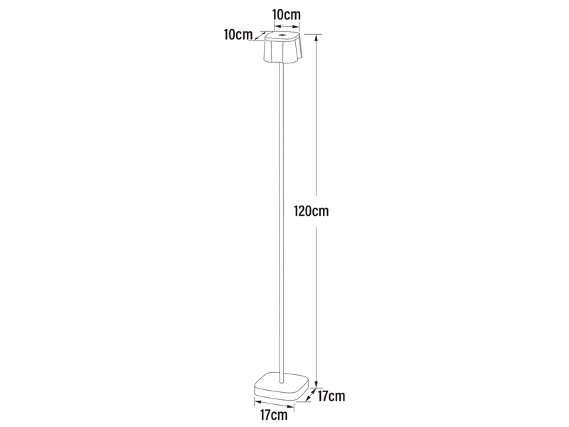 Akku Stehlampe NICE für Outdoor dimmbar, kabellos in Weiß, klein 120cm