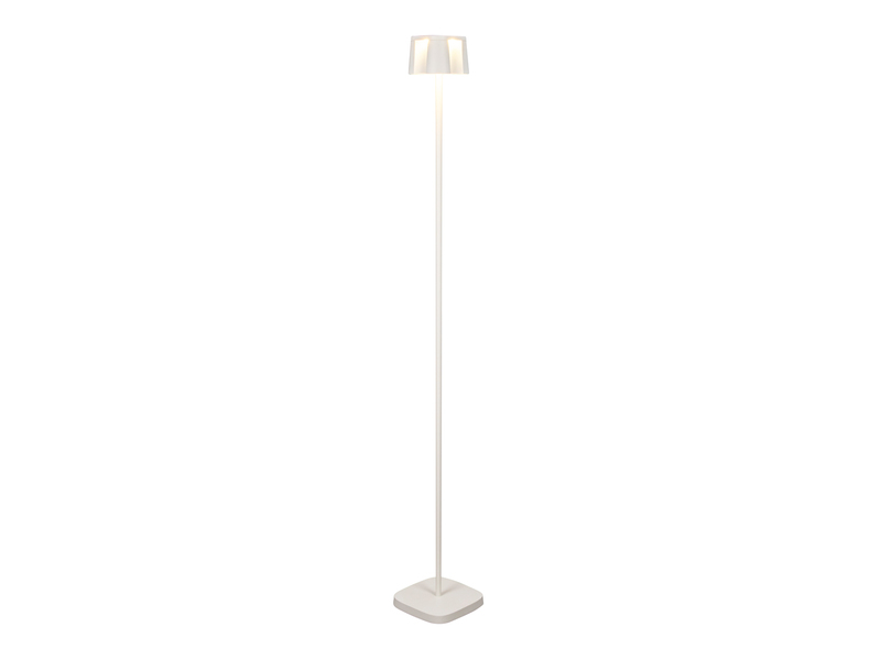 Akku Stehlampe NICE für Outdoor dimmbar, kabellos in Weiß, klein 120cm