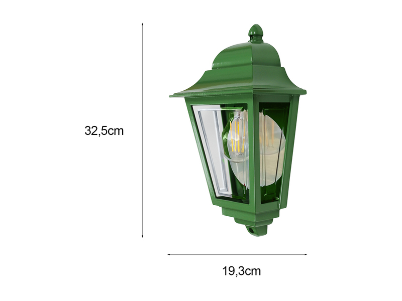 Außenwandleuchte DECO-LANE Höhe 32,5cm Halbschale mit reflektierender Rückwand