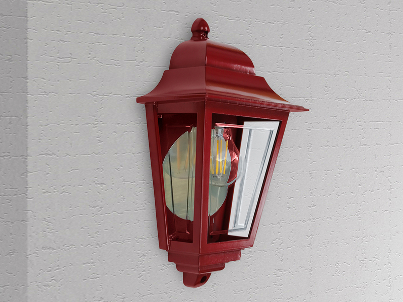 Außenwandleuchte DECO-LANE Höhe 32,5cm Halbschale mit reflektierender Rückwand