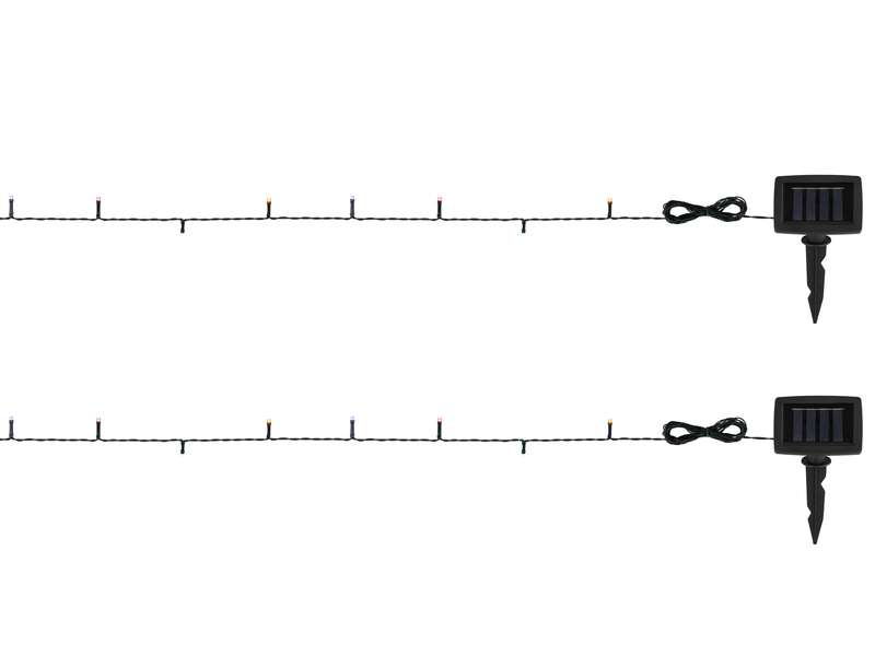 2er Set LED Outdoor Solar Lichterkette RGB Weihnachtsbeleuchtung, 12 Meter