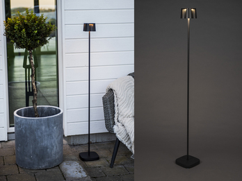 Akku Stehlampe NICE für Outdoor dimmbar, kabellos in Schwarz, klein 120cm