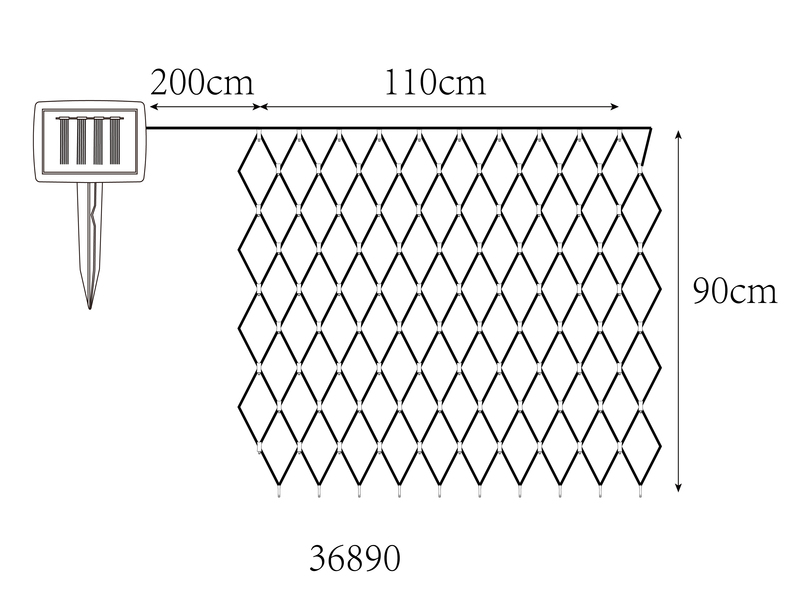 2er Set Solarbetriebenes LED Outdoor Lichternetz mit 100 LEDs, 90 x 110cm