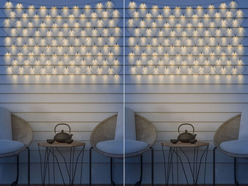 2er Set Solarbetriebenes LED Outdoor Lichternetz mit 100 LEDs, 90 x 110cm