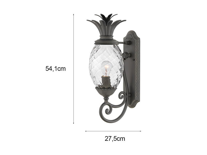 Ausgefallene LED Außenwandleuchte Schwarz, Höhe 54cm