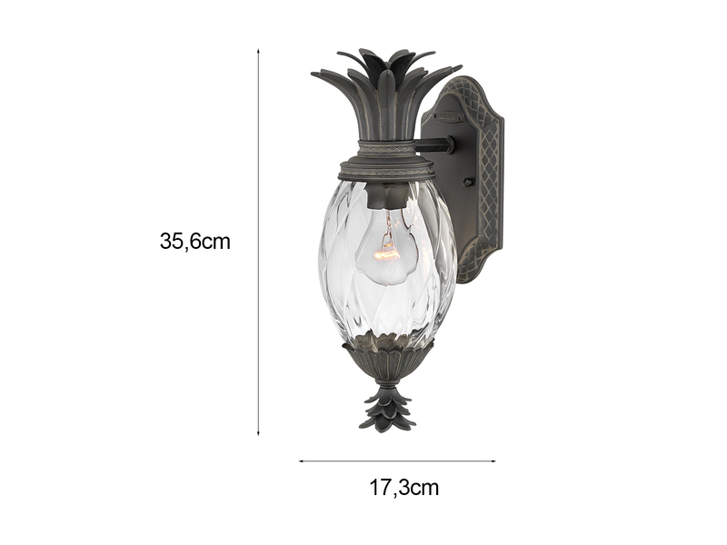 Ausgefallene LED Außenwandleuchte Schwarz, Höhe 35,5cm