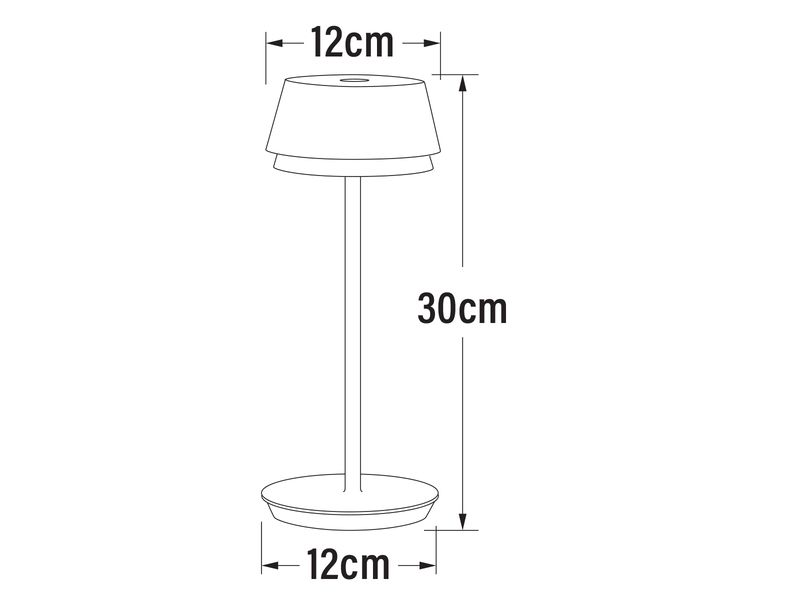 Akku Tischleuchte LYON für Outdoor dimmbar, kabellos in Sandfarben, 30cm