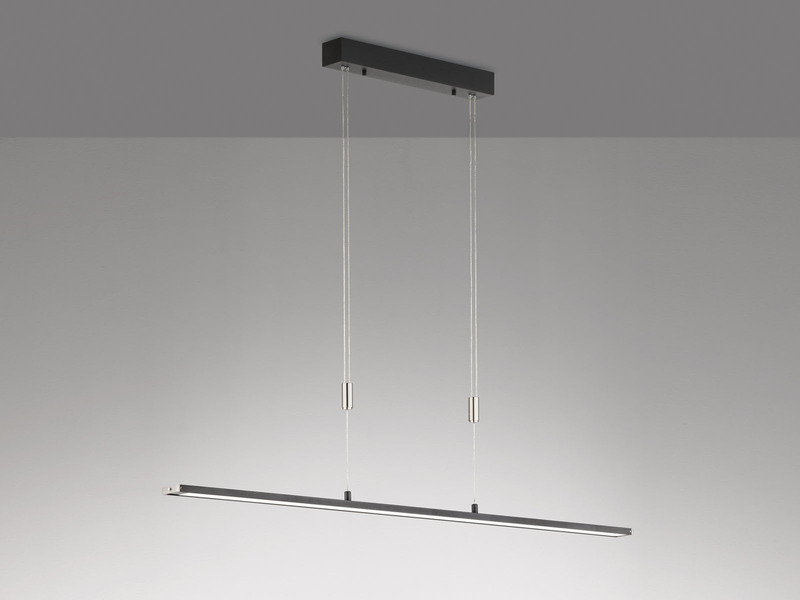 LED Pendelleuchte METZ Schwarz dimmbar & höhenverstellbar, Breite 120cm