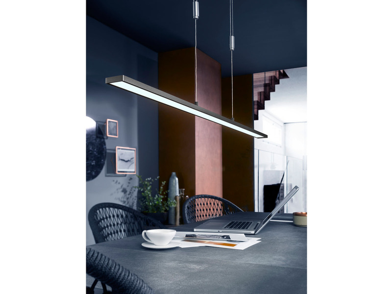 LED Pendelleuchte METZ Schwarz dimmbar & höhenverstellbar, Breite 120cm