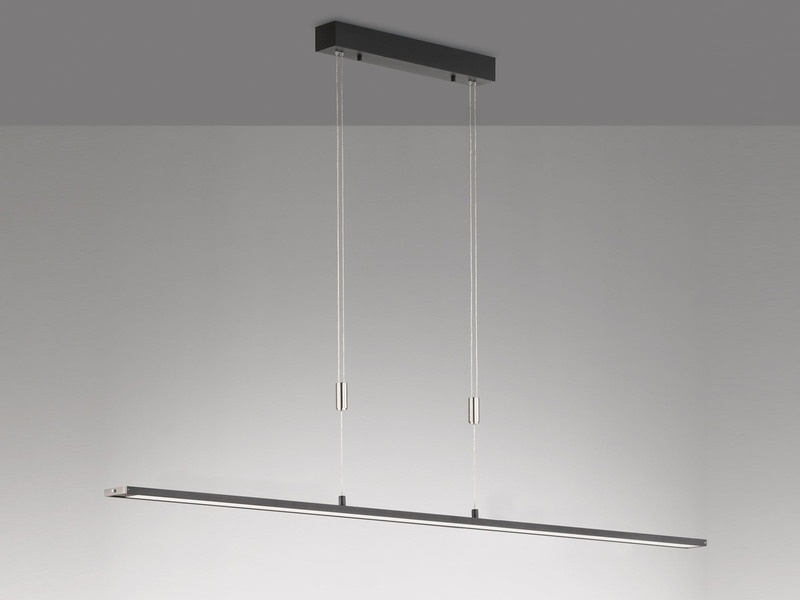 LED Pendelleuchte METZ Schwarz höhenverstellbar & dimmbar, 160cm lang