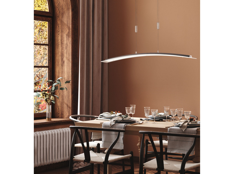 LED Pendelleuchte METIS Schwarz dimmbar & höhenverstellbar, Breite 90cm