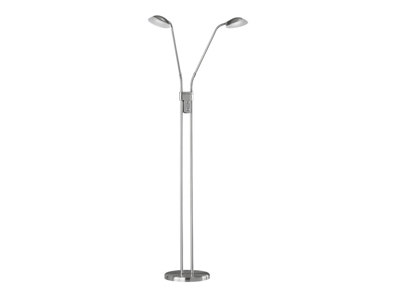 LED Stehleuchte POOL Silber 2-flammig dimmbar, Höhe 160cm